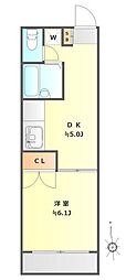 L・C・N上高井戸 1DKの間取図画像