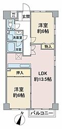 吉祥寺北町ハイム 2LDKの間取図画像
