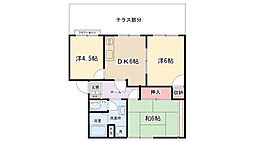 ユートピアンハウスB 3DKの間取図画像