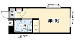 ロッシェル1 ワンルームの間取図画像