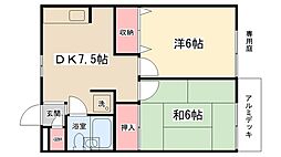 ベルフォーレ 2DKの間取図画像