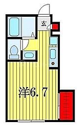 ＭＫハウス 1階ワンルームの間取り