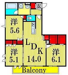 間取図画像 3LDK