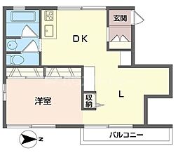 コーポリリィ 1LDKの間取図画像