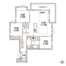 Gracefeel Ayase 2LDKの間取図画像