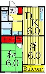 メゾン木下 2DKの間取図画像