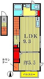 Lacine鎌倉 1LDKの間取図画像