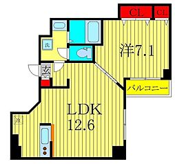 LCヒルズ 1LDKの間取図画像