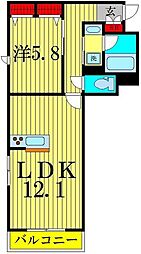 桜テラス 1LDKの間取図画像