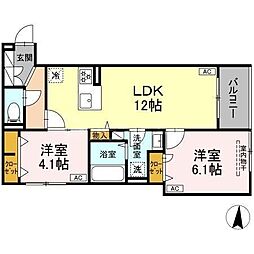 セレスティア柴又V 2LDKの間取図画像