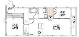 Per sempre 2LDKの間取図画像