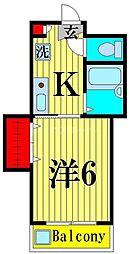 北浦ビル 1Kの間取図画像