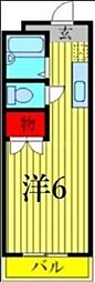 ニコーホームビル新柴又 ワンルームの間取図画像