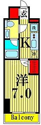 ジェノヴィア金町 1Kの間取図画像