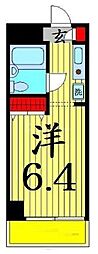 コスモ亀有5 ワンルームの間取図画像