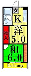 永藤マンション 2Kの間取図画像