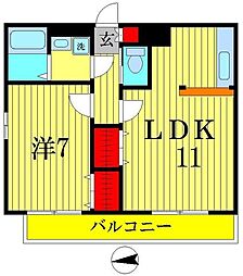 コンフォートビレッジ 1LDKの間取図画像