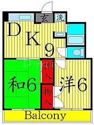 ニュー美藤マンション 2DKの間取図画像