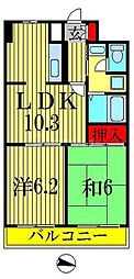 スカイフォーラム小岩 2LDKの間取図画像