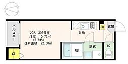 ラルーチェ 1Kの間取図画像