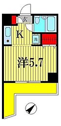 コスモ亀有5 1Kの間取図画像