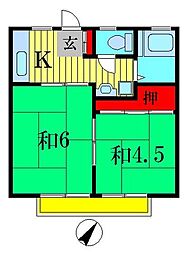 サンメゾン水元 2Kの間取図画像