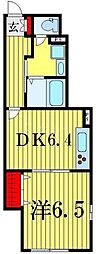 無添加タウン葛飾D棟 1DKの間取図画像