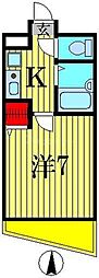 サクラガーデン 1Kの間取図画像