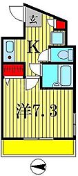 シャンドール立石 1Kの間取図画像