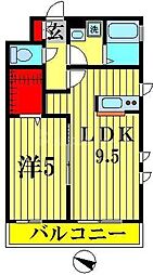 ヴィア・デル・フェリチタ 1LDKの間取図画像