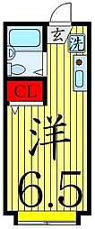 プリンセス西亀有 ワンルームの間取図画像