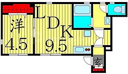 フロール大谷田 1LDKの間取図画像