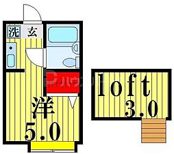 フラット北綾瀬 1Kの間取図画像