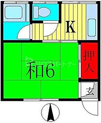 堀切コーポ 1Kの間取図画像