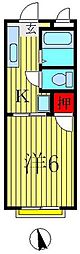 リバー 1Kの間取図画像