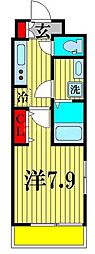 エスポア3 1Kの間取図画像