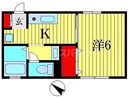 ドルフクレセント参番館 1Kの間取図画像
