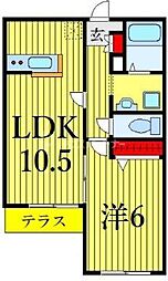 ヴァンベールM 1LDKの間取図画像