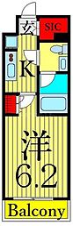 ALTERNAお花茶屋 1Kの間取図画像