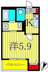 GRADUS八潮II 1Kの間取図画像