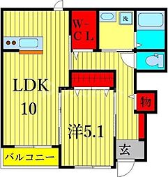 サクラハウス 1LDKの間取図画像