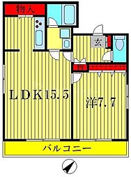 ウイズワン 1LDKの間取図画像