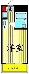 パレドール高砂1 ワンルームの間取図画像