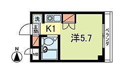 KMアパートメント 1Kの間取図画像