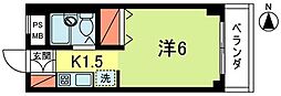 メゾン・ドゥ・ソレイユ 1Kの間取図画像