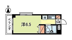 キャッスル武蔵野第3秋本ビル 1Kの間取図画像
