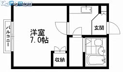 メゾン・ド・フルーヴ 1Kの間取図画像