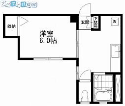 本町レジデンス 1Kの間取図画像