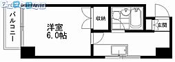リバティープラザ東堀2 1Kの間取図画像