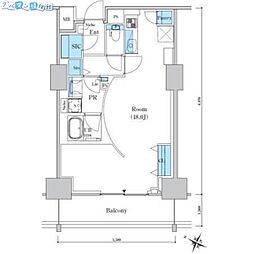 ロイヤルパークスER万代 ワンルームの間取図画像
